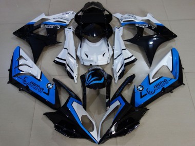 Purchase 2009-2014 White Blue Glossy Black Alpha BMW S1000RR Motorcycle Fairings UK