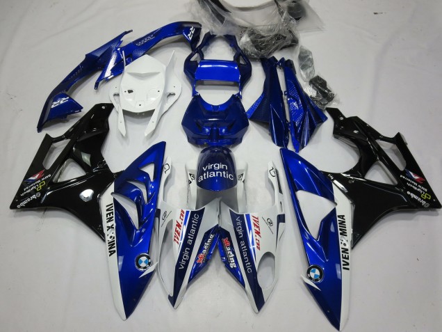 Purchase 2009-2014 White Blue Glossy Black Virgin Atlantic BMW S1000RR Motorcycle Fairings UK