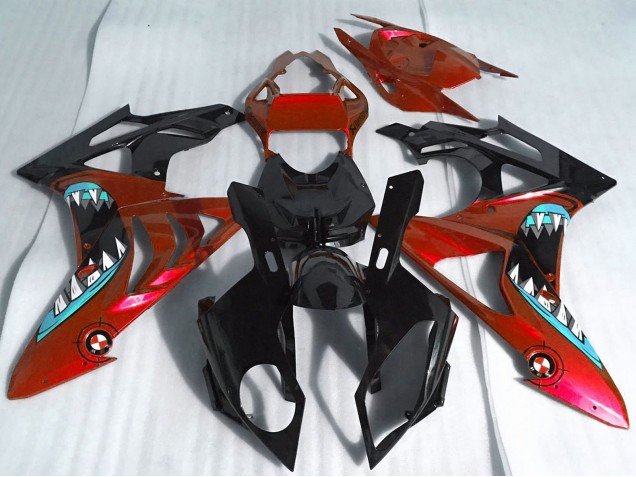 Purchase 2017-2018 Red Glossy Black Shark BMW S1000RR Motorcycle Fairings UK