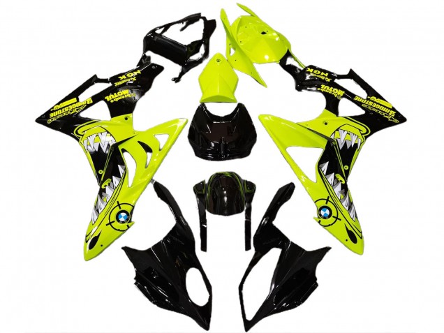 Purchase 2009-2014 High Viz Yellow Glossy Black Shark BMW S1000RR Motorcycle Fairings UK