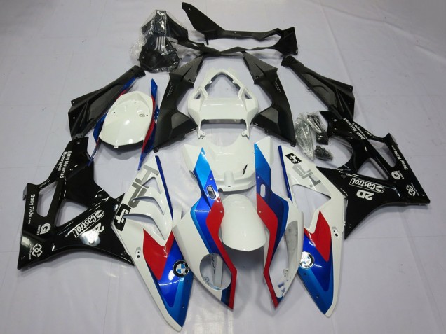 Purchase 2009-2014 White Red Blue Glossy Black Castrol OEM Style BMW S1000RR Motorcycle Fairings UK