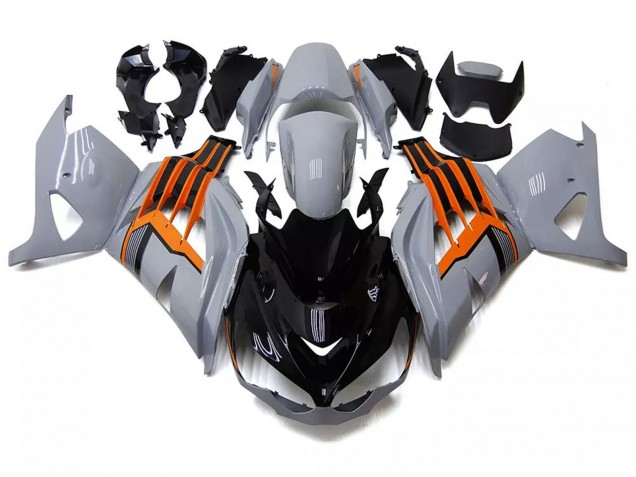 Purchase 2012-2024 Nardo Grey Orange Black Kawasaki ZX14R ZZR1400 Motorcycle Fairings UK