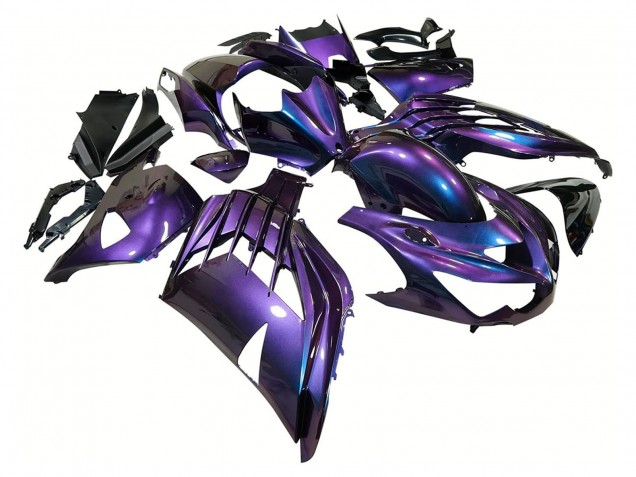 Purchase 2012-2024 Chameleon Blue Purple Kawasaki ZX14R ZZR1400 Motorcycle Fairings UK