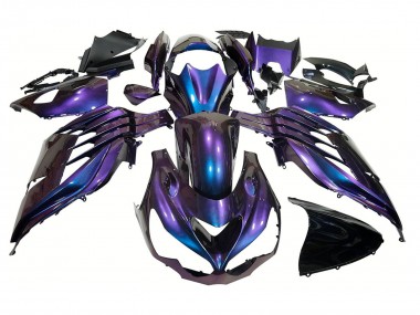 Purchase 2012-2024 Chameleon Blue Purple Kawasaki ZX14R ZZR1400 Motorcycle Fairings UK
