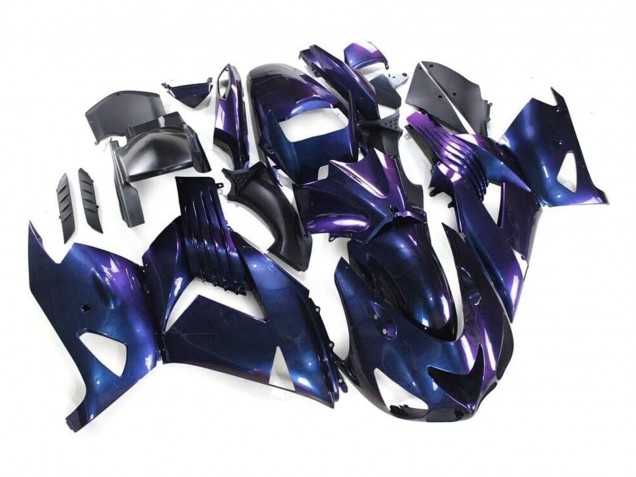 Purchase 2006-2011 Chameleon Blue Purple Kawasaki ZX14R ZZR1400 Motorcycle Fairings UK