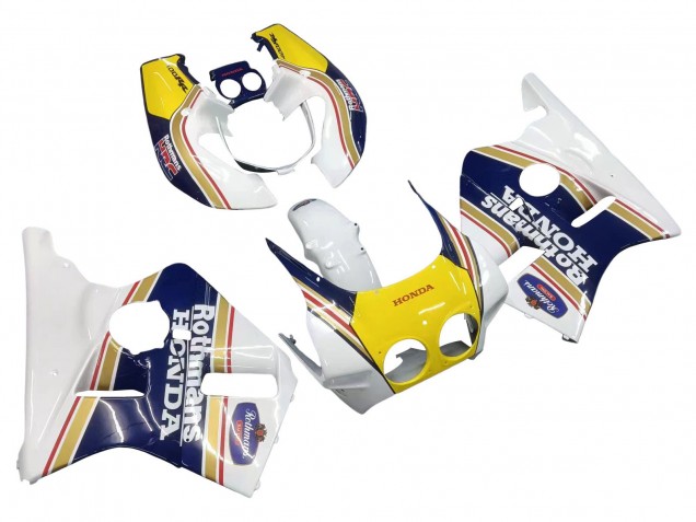 Purchase 1987-1989 Yellow Blue White Rothmans Honda CBR400RR NC23 Motorcycle Fairings UK Purchase 1987-1989 Yellow Blue White Rothmans Honda CBR400RR NC23 Motorcycle Fairings UK