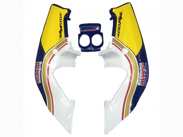 Purchase 1987-1989 Yellow Blue White Rothmans Honda CBR400RR NC23 Motorcycle Fairings UK Purchase 1987-1989 Yellow Blue White Rothmans Honda CBR400RR NC23 Motorcycle Fairings UK