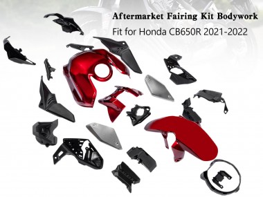 Purchase 2019-2022 Black & Red Honda CB650R Motorcycle Fairings UK
