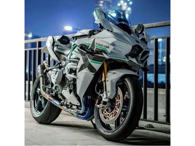 Purchase 2015-2022 White with Green Lines Kawasaki Ninja H2 Motorcycle Fairings UK Purchase 2015-2022 White with Green Lines Kawasaki Ninja H2 Motorcycle Fairings UK