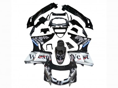 Purchase 1993-2007 Black White West Kawasaki ZZR400 Motorcycle Fairings UK