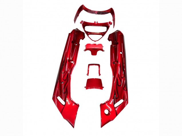 Purchase 1993-2007 Red with Black Flame Kawasaki ZZR400 Motorcycle Fairings UK Purchase 1993-2007 Red with Black Flame Kawasaki ZZR400 Motorcycle Fairings UK