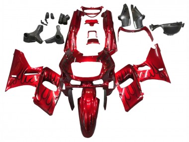 Purchase 1993-2007 Red with Black Flame Kawasaki ZZR400 Motorcycle Fairings UK