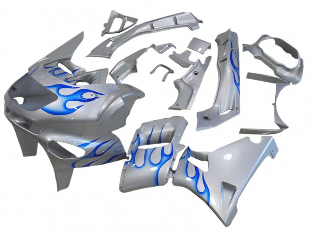 Purchase 1993-2007 Grey with Blue Flame Kawasaki ZZR400 Motorcycle Fairings UK Purchase 1993-2007 Grey with Blue Flame Kawasaki ZZR400 Motorcycle Fairings UK