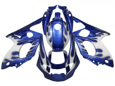 Purchase 1996-2007 Blue White Silver Flame Yamaha YZF600R Thundercat Motorcycle Fairings UK