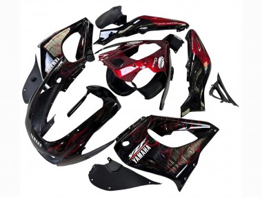 Purchase 1997-2007 Black with Dark Red Flame Yamaha YZF 1000R Thunderace Motorcycle Fairings UK