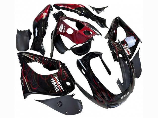 Purchase 1997-2007 Black with Dark Red Flame Yamaha YZF1000R Thunderace Motorcycle Fairings UK Purchase 1997-2007 Black with Dark Red Flame Yamaha YZF1000R Thunderace Motorcycle Fairings UK
