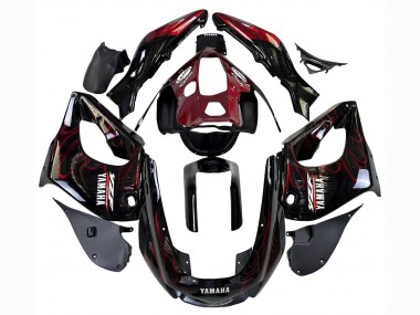 Purchase 1997-2007 Black with Dark Red Flame Yamaha YZF1000R Thunderace Motorcycle Fairings UK