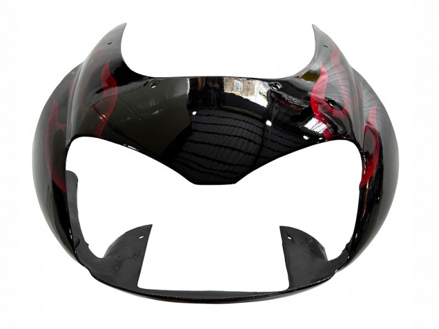 Purchase 1997-2007 Black with Red Flame Yamaha YZF1000R Thunderace Motorcycle Fairings UK