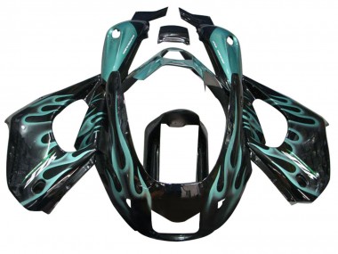 Purchase 1997-2007 Glossy Black with Blue Flame Yamaha YZF1000R Thunderace Motorcycle Fairings UK