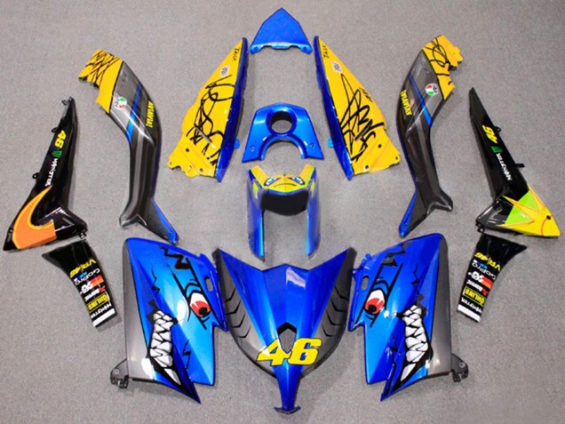 Purchase 2012-2014 Blue Yellow Black Shark 46 Yamaha TMAX530 Motorcycle Fairings UK