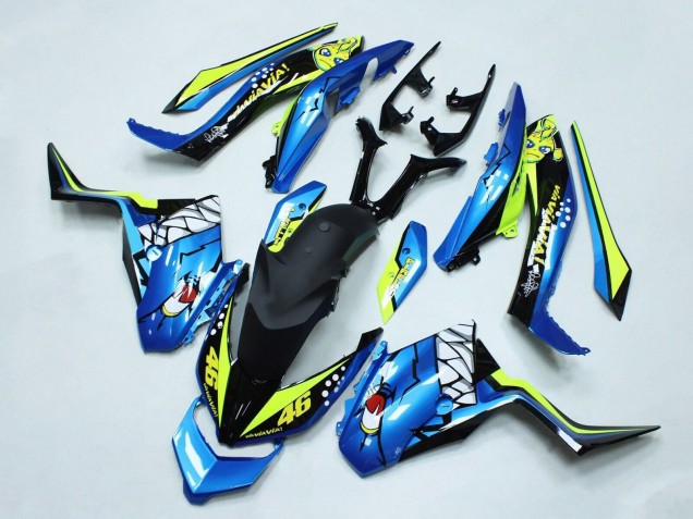 Purchase 2017-2021 Blue Yellow Shark 46 Yamaha XMAX300 Motorcycle Fairings UK