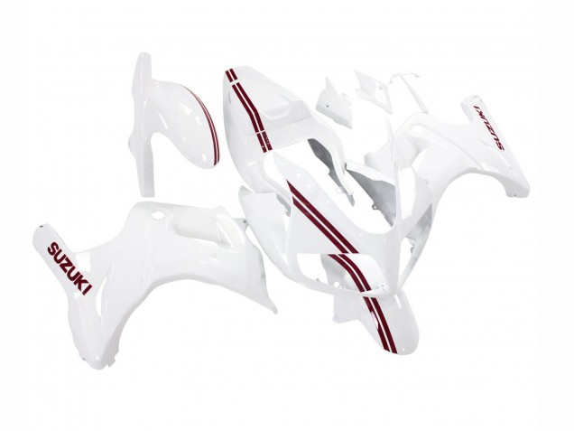 Purchase 2003-2013 White with Dark Red Lines Suzuki SV650 Motorcycle Fairings UK Purchase 2003-2013 White with Dark Red Lines Suzuki SV650 Motorcycle Fairings UK