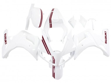 Purchase 2003-2013 White with Dark Red Lines Suzuki SV650 Motorcycle Fairings UK