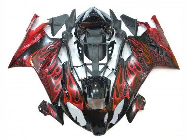 Purchase 2003-2006 Glossy Black Red Flame Aprilia RSV1000 Motorcycle Fairings UK