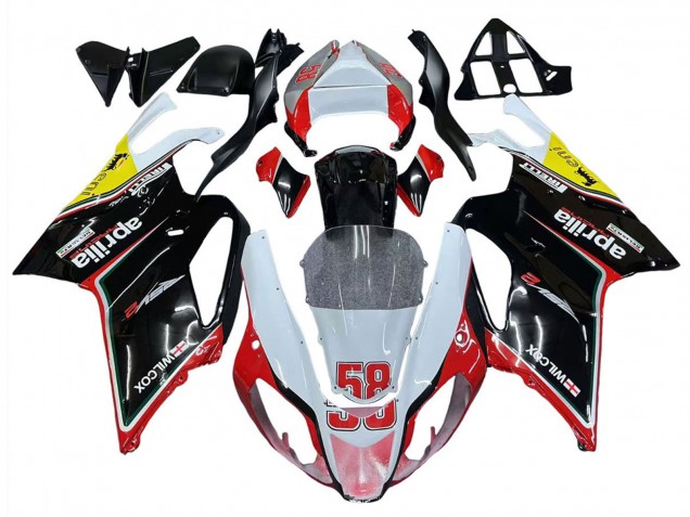 Purchase 2003-2006 White Red Black Yellow 58 Aprilia RSV1000 Motorcycle Fairings UK