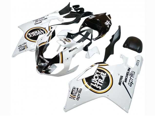 Purchase 2003-2006 White Black Lucky Strike Motul Michelin Aprilia RSV1000 Motorcycle Fairings UK