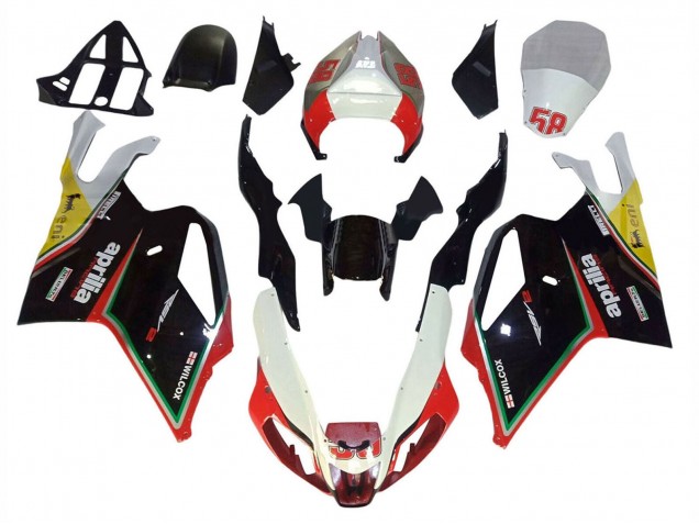 Purchase 2003-2006 White Black Red Yellow 58 Aprilia RSV1000 Motorcycle Fairings UK