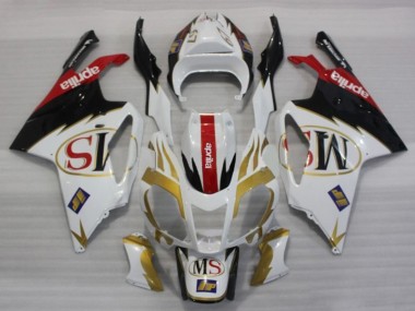 Purchase 2003-2006 White Gold Red Black Aprilia RSV1000 Motorcycle Fairings UK