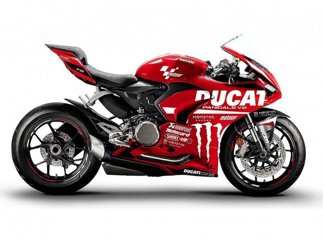 Purchase 2020-2024 Red Glossy Black Monster Corse Ducati Panigale V2 Motorcycle Fairings UK