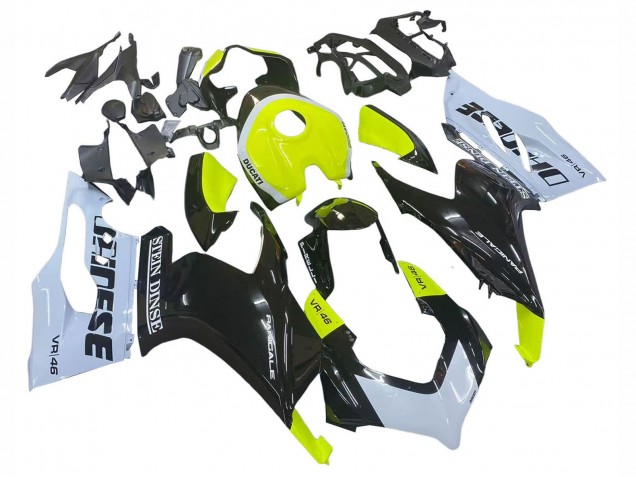 Purchase 2020-2024 Glossy Black White Lime Green Stein Dinse VR 46 Ducati Panigale V2 Motorcycle Fairings UK