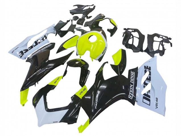 Purchase 2020-2024 Glossy Black White Lime Green Stein Dinse VR 46 Ducati Panigale V2 Motorcycle Fairings UK
