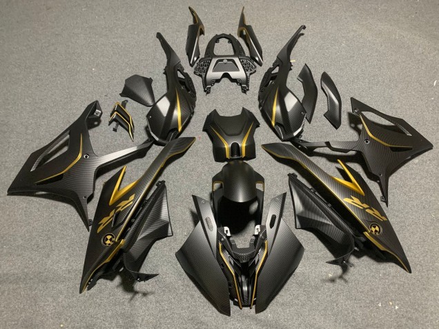 Purchase 2019-2022 Black Gold Carbon Fiber BMW S1000RR Motorcycle Fairings UK