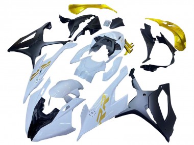 Purchase 2019-2022 White Gold BMW S1000RR Motorcycle Fairings UK