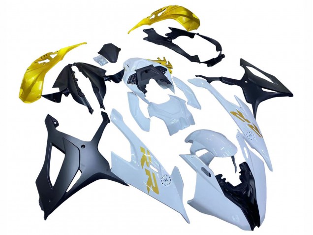 Purchase 2019-2022 White Gold BMW S1000RR Motorcycle Fairings UK