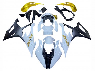 Purchase 2019-2022 White Gold BMW S1000RR Motorcycle Fairings UK