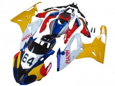 Purchase 2015-2016 Yellow White Blue Fiamm 64 BMW S1000RR Motorcycle Fairings UK