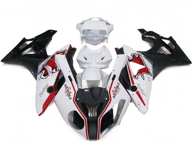 Purchase 2009-2014 White Red Glossy Black BMW S1000RR Bike Fairings UK