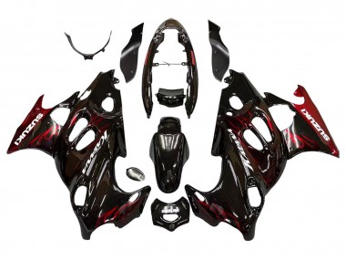 Purchase 2004-2006 Glossy Black Red Flame Suzuki GSX600F/GSX750F Motorcycle Fairings UK