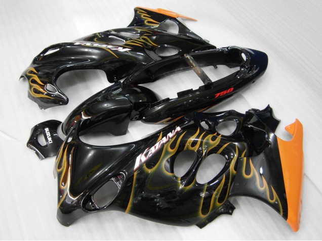 Purchase 2004-2006 Black with Orange Flame Katana Suzuki GSX600F/GSX750F Katana Motorcycle Fairings UK Purchase 2004-2006 Black with Orange Flame Katana Suzuki GSX600F/GSX750F Katana Motorcycle Fairings UK