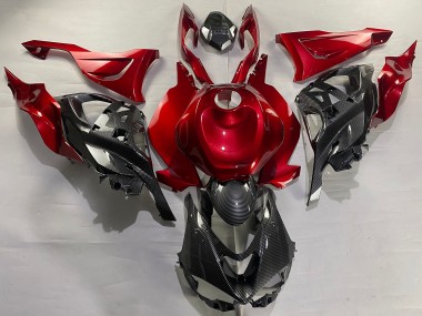 Purchase 2023-2025 Red Carbon Fiber Kawasaki ZX6R Motorcycle Fairings UK