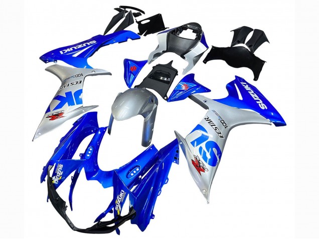 Purchase 2011-2024 Blue Silver Ecstar Suzuki GSXR 600 / GSXR 750 Motorcycle Fairings UK
