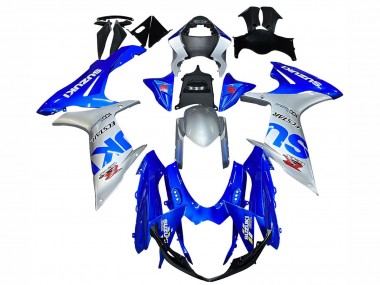 Purchase 2011-2024 Blue Silver Ecstar Suzuki GSXR 600 / GSXR 750 Motorcycle Fairings UK