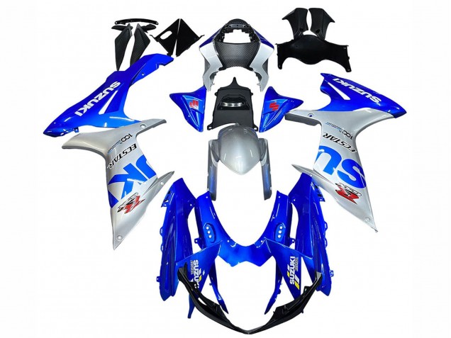 Purchase 2011-2024 Blue Silver Ecstar Suzuki GSXR 600 / GSXR 750 Motorcycle Fairings UK