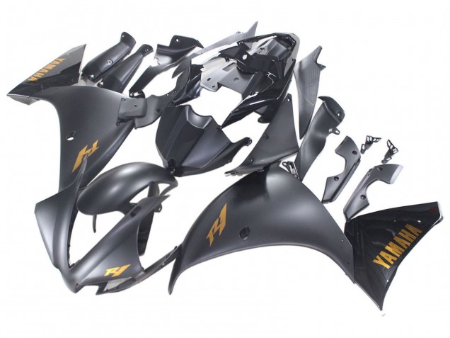 Purchase 2012-2014 Matte Black Gold Decals Yamaha YZF 1000 R1 Motorcycle Fairings UK