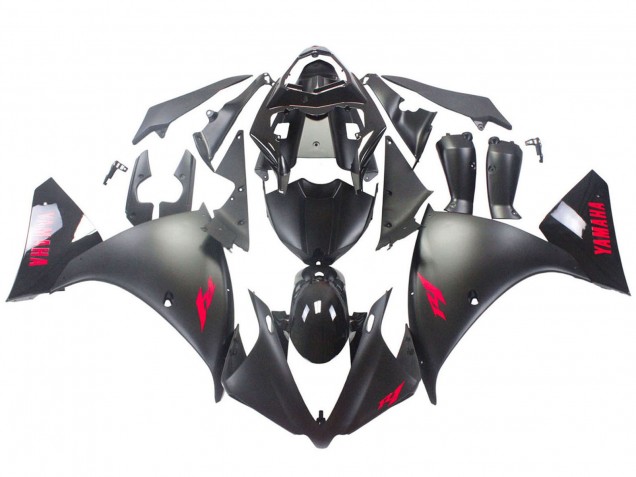 Purchase 2012-2014 Glossy Black Matte Black Red Yamaha YZF 1000 R1 Motorcycle Fairings UK