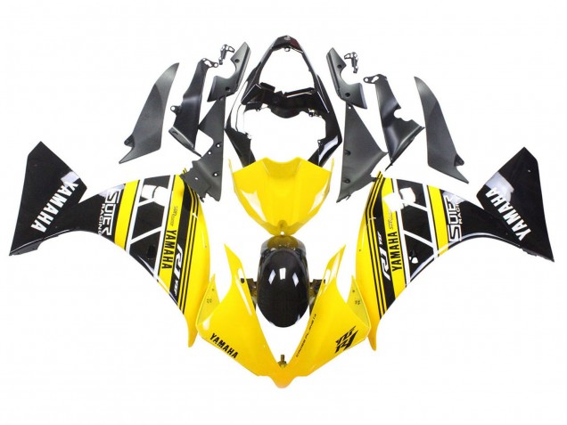 Purchase 2012-2014 Yellow White Black Yamaha YZF 1000 R1 Motorcycle Fairings UK